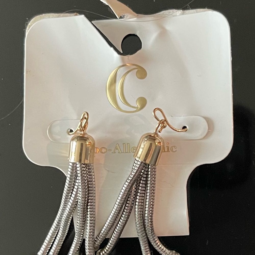 Gold and Silver Tassel Earrings